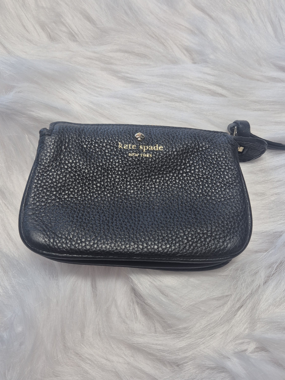 New Women’s Kate Spade Change Purse / Card Case – Black Leather